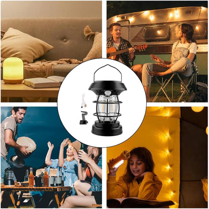 Solar Lantern, Camping Light, Portable Lantern, 4-Mode LED Flashlight, 1200mah, Smart Mode Flexibility, Waterproof Design, Ideal for Tent Gardening and Survival Use, 360g