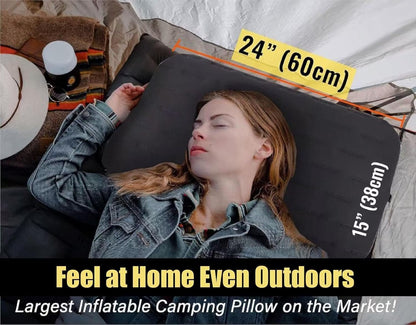 TREKOLOGY Large Inflatable Camping Pillow – Home-Sized Comfort for Outdoor Adventures | Portable, Easy-to-Inflate, Ideal for Camping, Backpacking, and Travel | Aluft Ultra