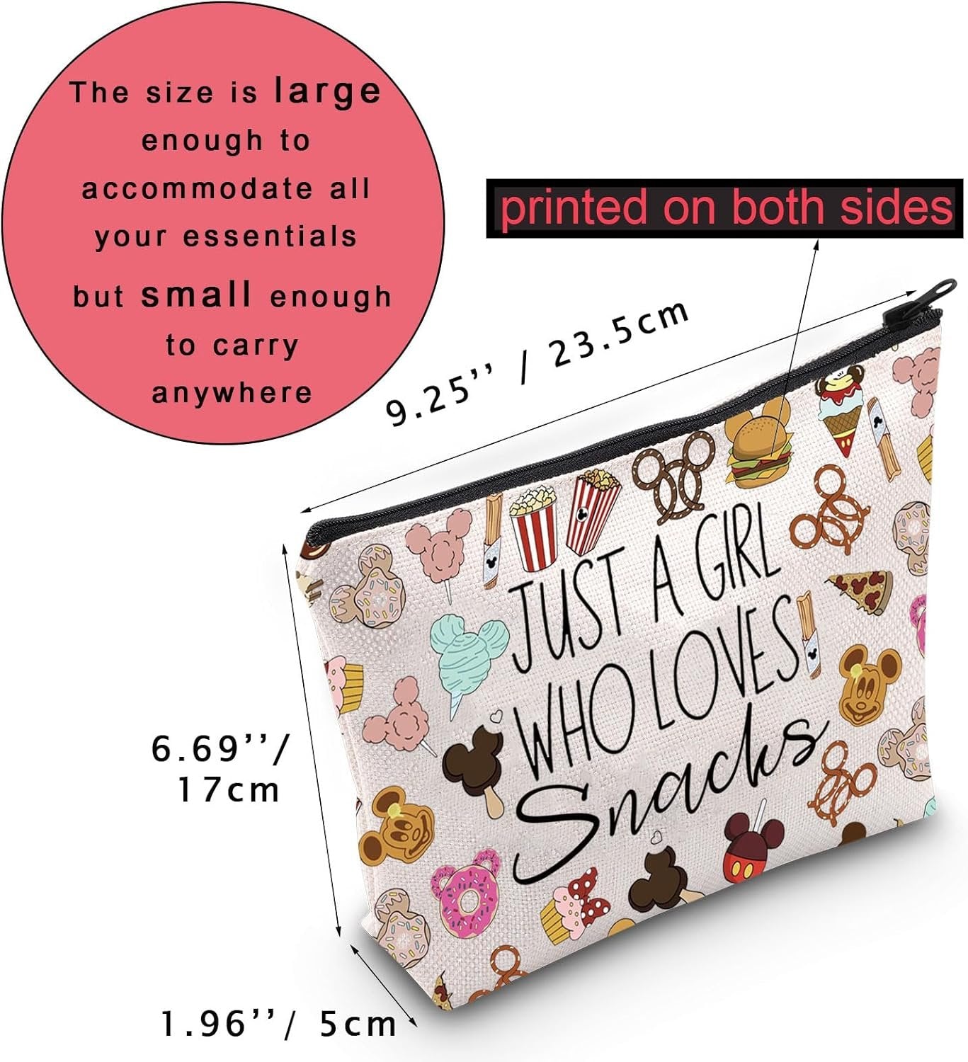 Magical Kingdom Snack Makeup Bag Travel Toiletry Bag Family Trip Snacks Food Lover Gift (Snacks)