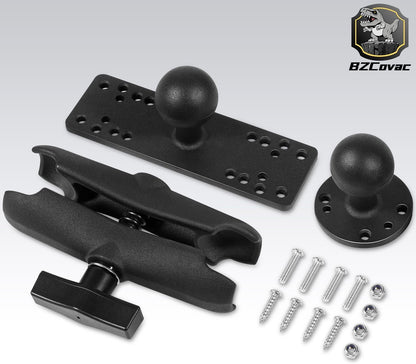 Aluminum Fish Finder Gimbal Mount with 1.5" / C Size Ball for Garmin, Lowrance, Humminbird & More - 360° Rotation & ±90° Tilt Adjustable Marine Electronics Depth Finder Mount