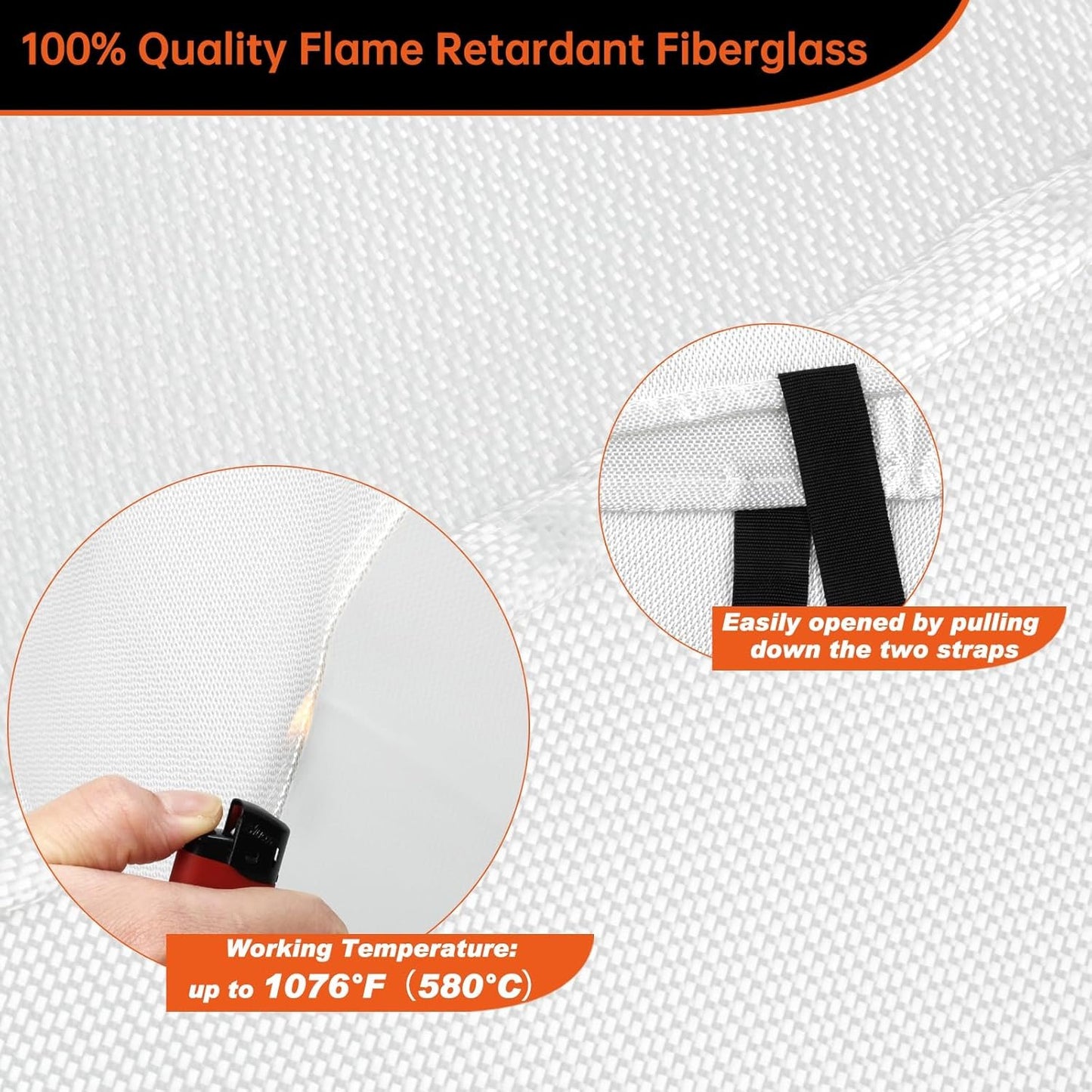 Emergency Fire Blanket - 2/4 Pack - Fire Suppression Blanket for Kitchen, 40" x 40" Fire Blanket for Home, Fiberglass Fire Blanket for Grill, Car, Fireplace, Office, Warehouse