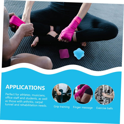 JOINPAYA 2 Pezzi Sfera Con Impugnatura Esagonale Dito Recupero Circolazione Mano Muscoli Terapia Massaggio Stretta Palla Palline Massaggianti Per Punti Di Agopuntura Blu Gel Di Silice