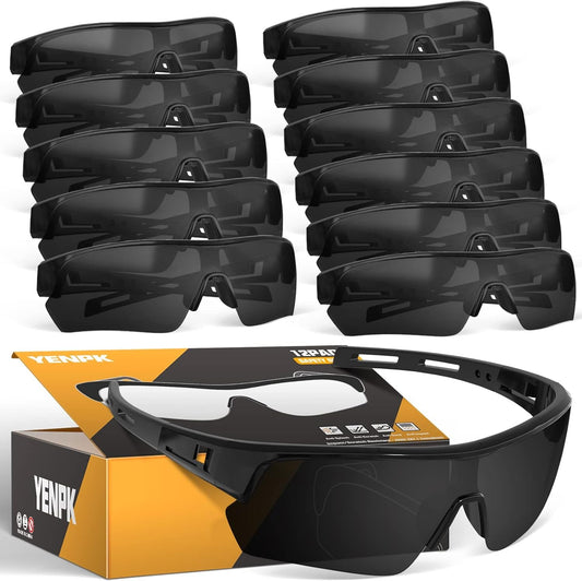 YENPK Tinted Safety Glasses for Men Women, Safety Goggles Impact Resistant, ANSI Z87.1+ UV400 Eye Protection, Anti Scratch