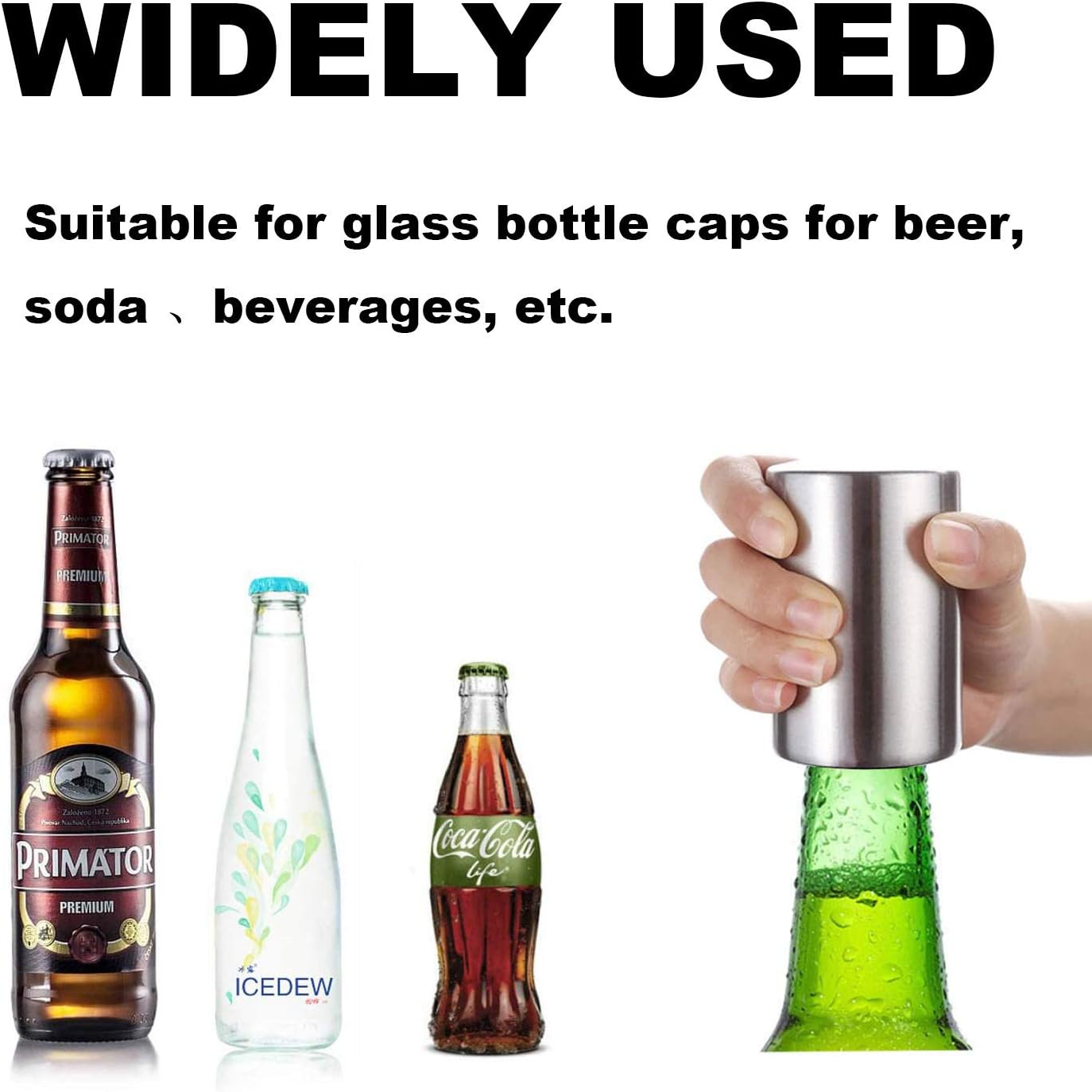 Push Down Bottle Opener,Magnetic Beer Bottle Opener,Press Down Automatic Bottle Opener,Magnet Beer Cola Soda Crown Cap Top Bottle Opener Tool Kitchen Gadgets Accessories Gifts for Men