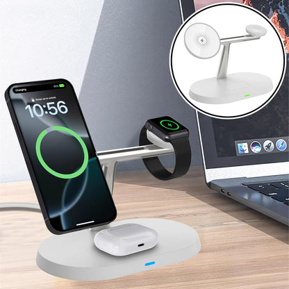 3 in 1 Wireless Charger Stand for Mag-Safe Charging,15W Fast Magnetic Wireless Charging Station for iPhone 16/15/14/13/12 Pro/Pro Max/Plus/mini,AirPods,Apple Watch Series 10/9/8/7/6/SE/5/4/3/Ultra 2
