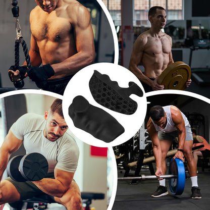 Mens Weight Lifting Grips, Silicone Non Slip Gloves, Gym Hand Support, Dumbbell Gripper with Wrist Wraps, Workout Accessories, Exercise Gear for Men and Women, Black