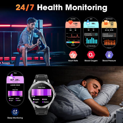 Military Smart Watch for Men 1.85" HD Ultra Screen Touch Screen 710mAh Battery Smart Watches for Android iOS ï¼ˆBluetooth Call Answer/Dial Callsï¼‰ Fitness Tracker with 100+ Sports