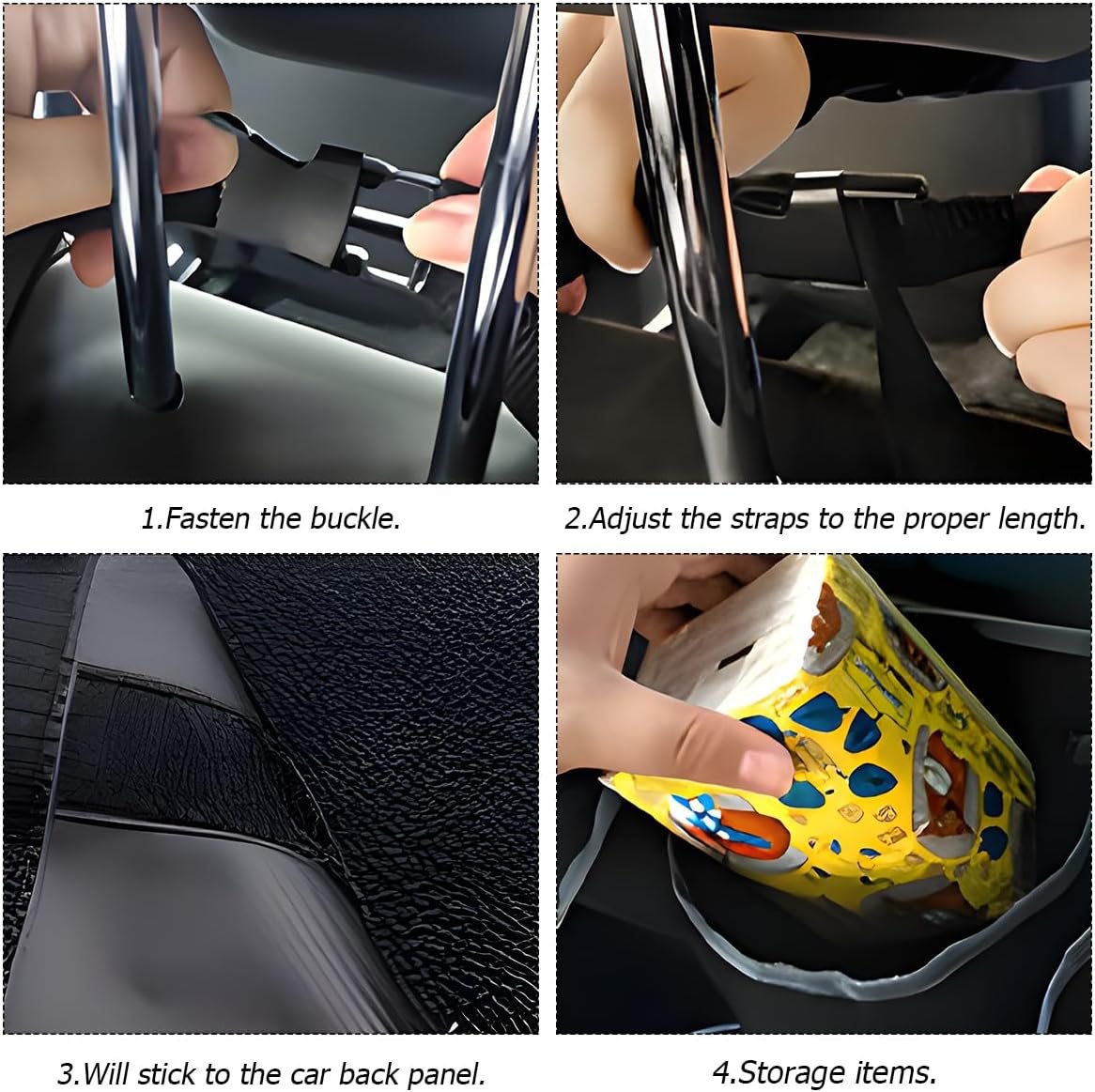 XINLIYA Car Trunk Organizer, Auto Waterproof Sturdy Backseat Hanging Large Storage Collapsible Cargo Bag with Anti-Slip Adjustable Strip&4 Pockets, Car Interior Accessories for Man Woman（White/Gray）