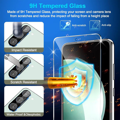 [3+3 Pack] for Samsung Galaxy S23 FE Screen Protector, 9H Tempered Glass, Ultrasonic Fingerprint Compatible, HD Clear Case Friendly for Samsung S23 FE Tempered Glass Screen Protector 5G