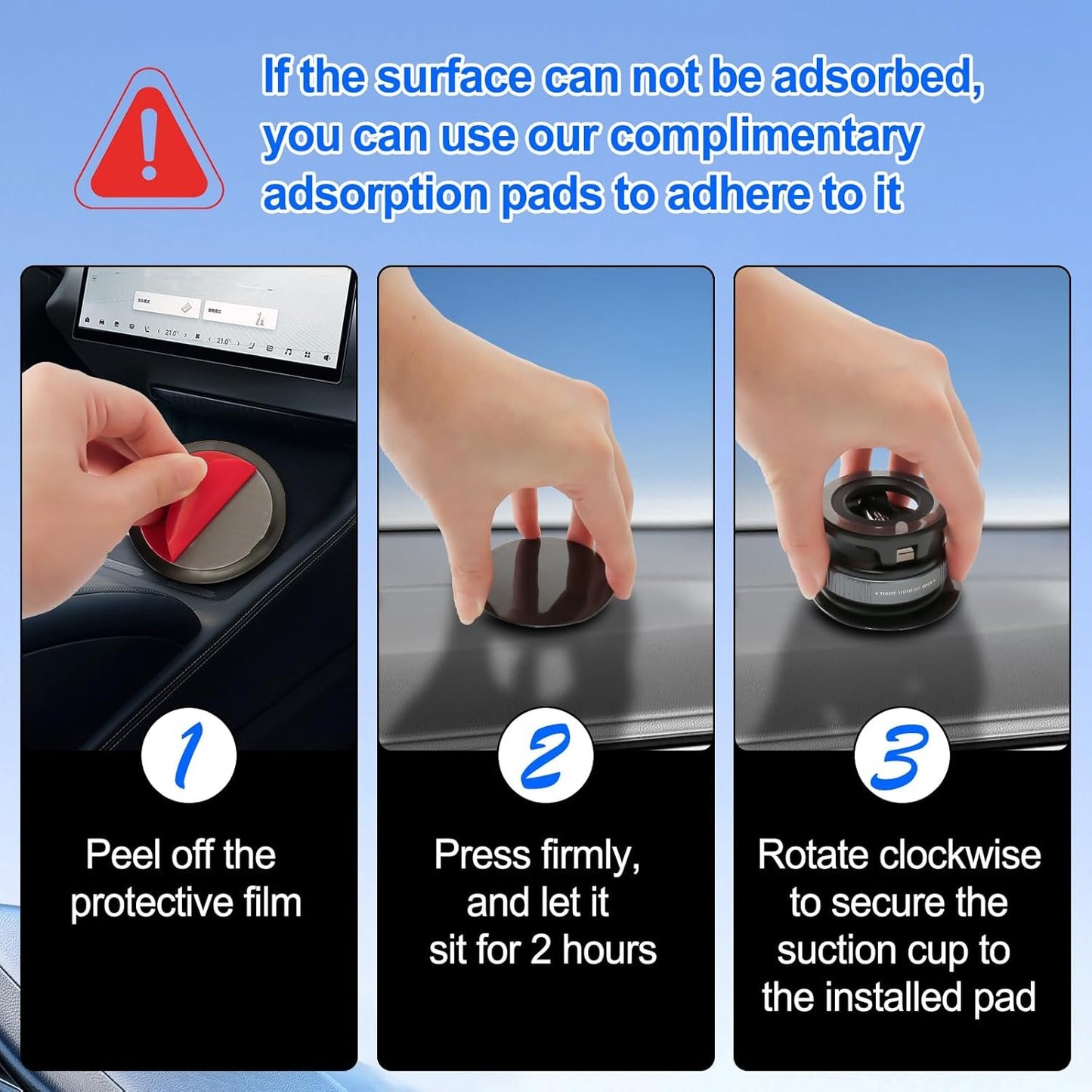 Mucek Magnetic Car Phone Holder with Suction Cup, 360° Rotation Folding Magnetic Car Phone Holder, for Dashboard & Air Vent and Windshield Suitable for All Smartphones