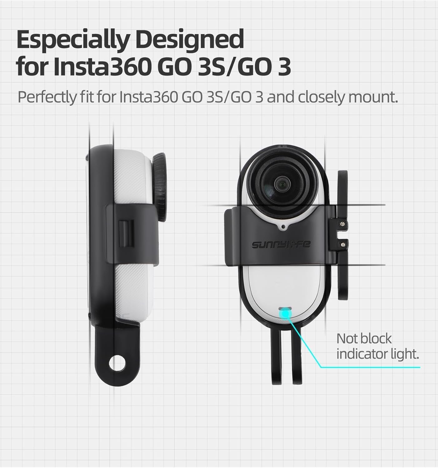 MotuTech Support Frame for Insta360 GO 3S/GO 3 Cage Connector Bracket Horizontal and Vertical Socket Accessories Adapter Quick Disassembly Kit