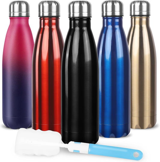 Sfee Insulated Water Bottle, 17oz Stainless Steel Water Bottles, Double Wall Vacuum Reusable Water Bottles Leak Proof BPA-Free Sports Bottle Cup Keep Hot&Cold for Running Gym Workout Cycling Kids