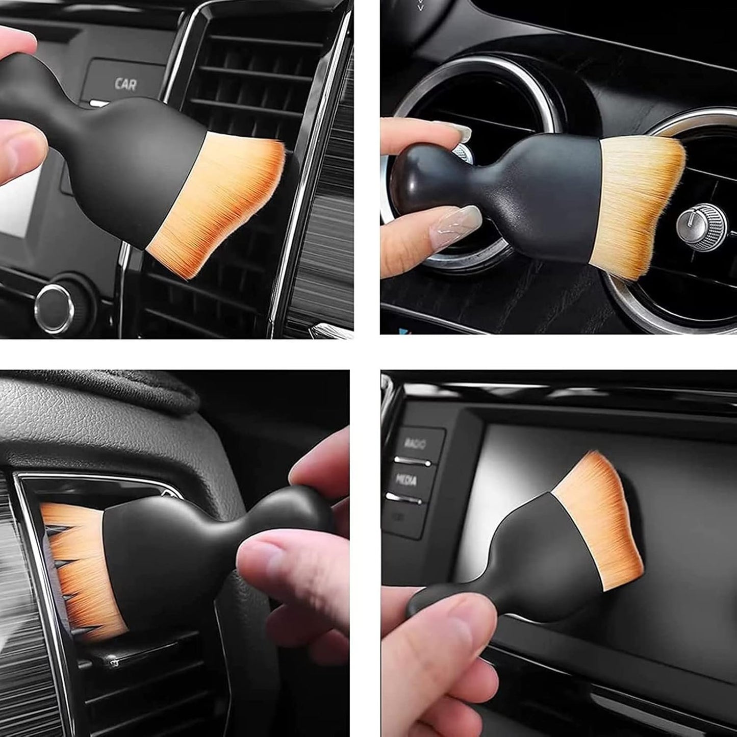 Pureadee 4PCS Car Interior Cleaning Tool, Zabernim Car Cleaning Tool, Zabernim Car Brush, Car Cleaning Brush Interior, Car Interior Cleaning Tool Brush, Zabernim Car Interior Cleaning Tool