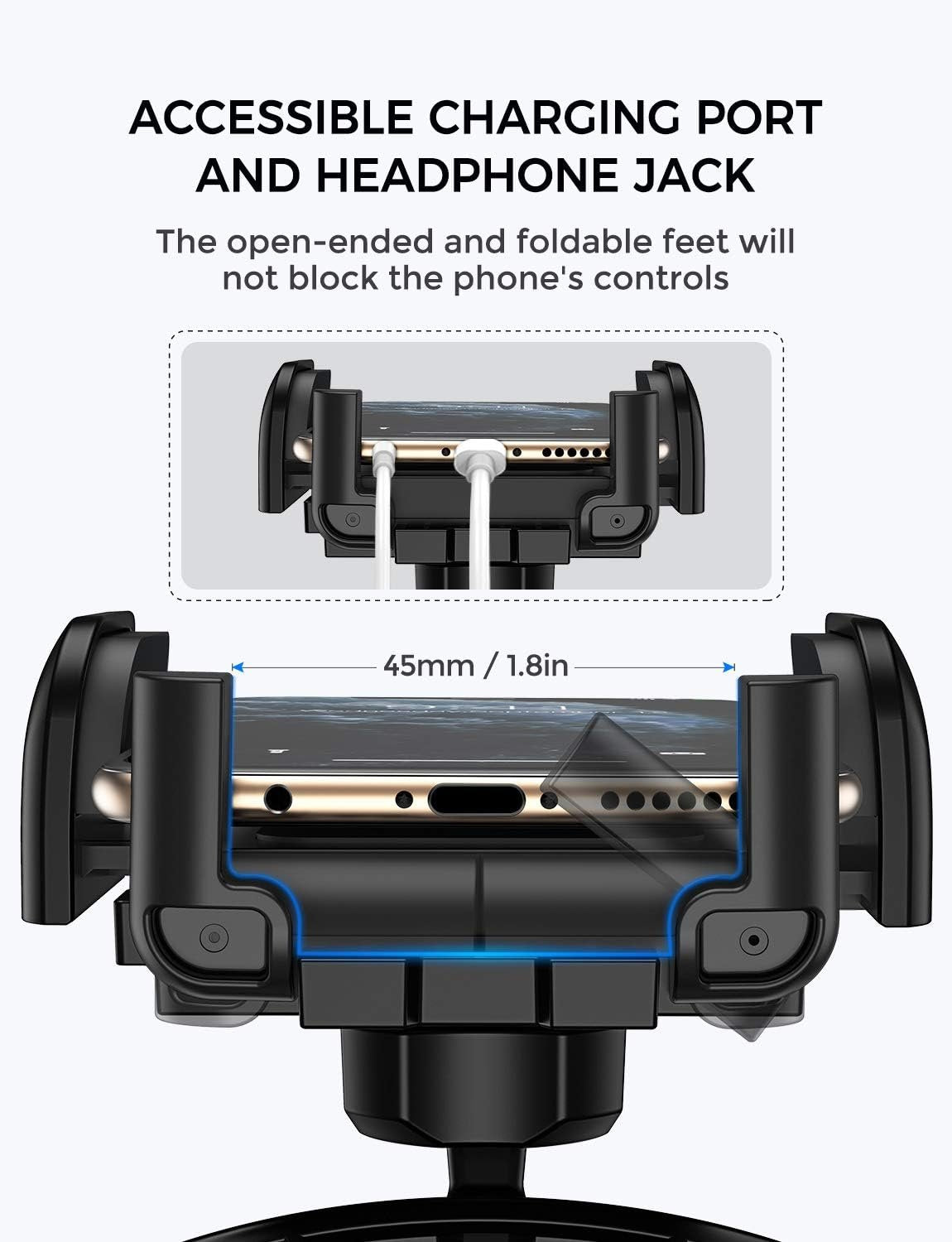 VSSMSSA CD Slot Phone Holder for Car, 360° Rotation CD Slot Car Phone Mount, Easy One Touch CD Slot Cell Phone Holder Compatible with iPhone, Samsung, LG, Moto, Huawei, Nokia, and Other Smartphone