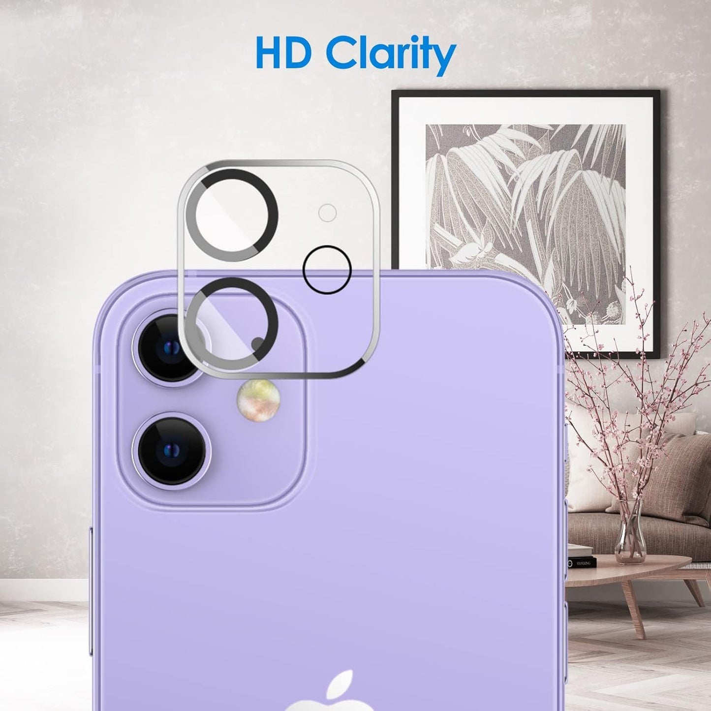 JETech Camera Lens Protector for iPhone 11 6.1-Inch and iPhone 12 mini 5.4-Inch, 9H Tempered Glass, HD Clear, Anti-Scratch, Case Friendly, Does Not Affect Night Shots, 3-Pack