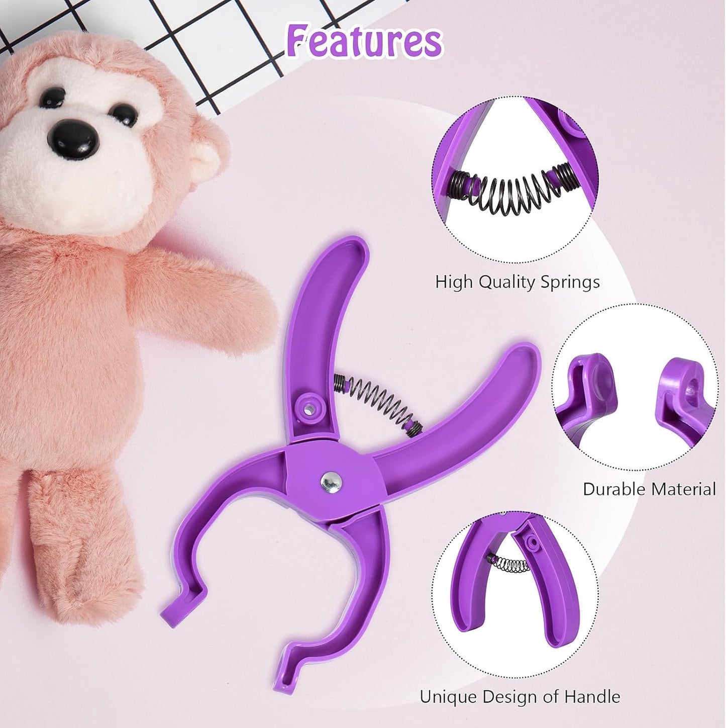 Safety Eye Tool for Crocheting, Safety Eye Auxiliary Tool for Attaching Eyes Safety Eyes Crochet Tools for Amigurumi Safety Eye Snapper Tool for 5-30mm Stuffed Animals Safety Eyes Doll Making Supplies