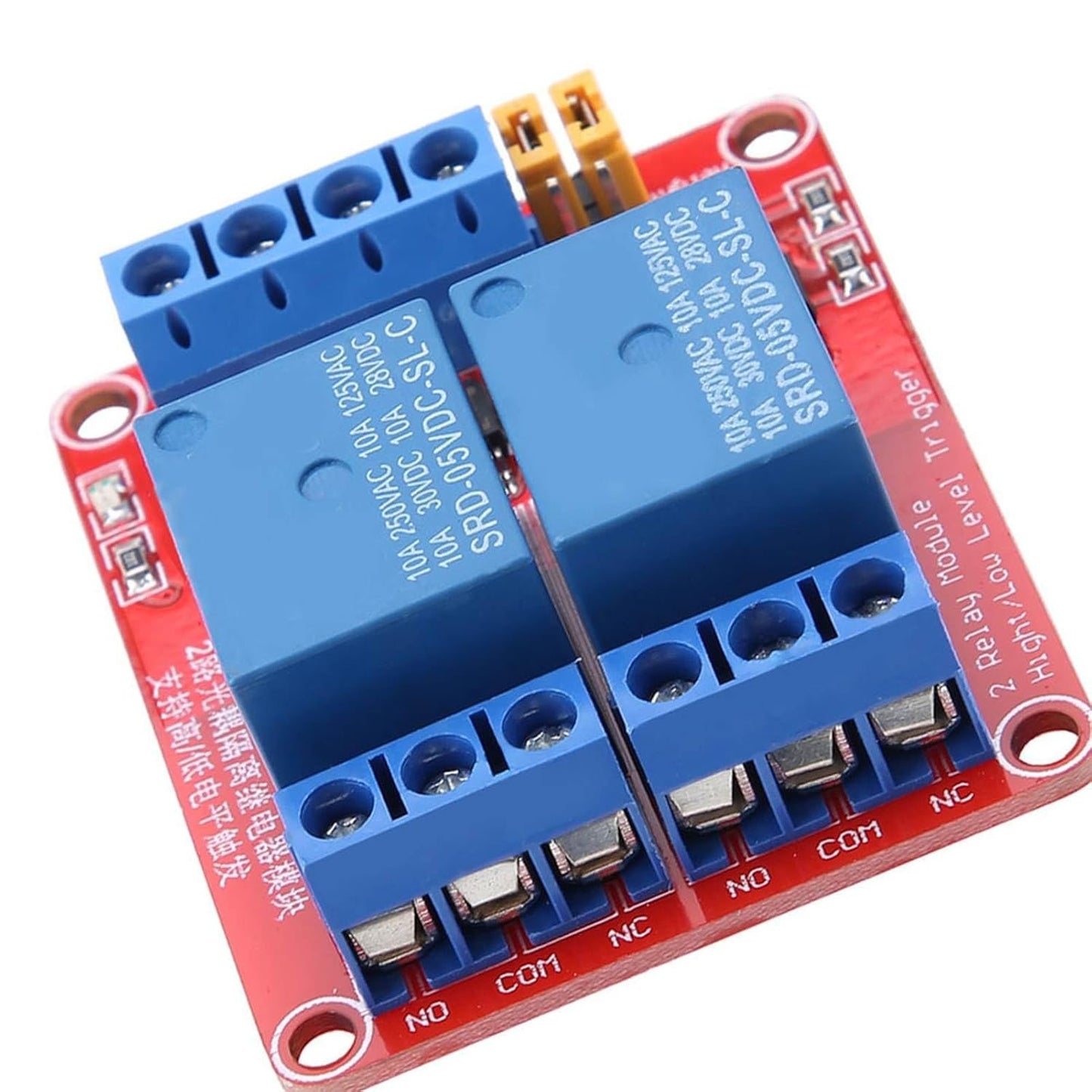 2 Channel Relay Module Optocoupler Isolation High Low Level Trigger for Home Automation (5V)