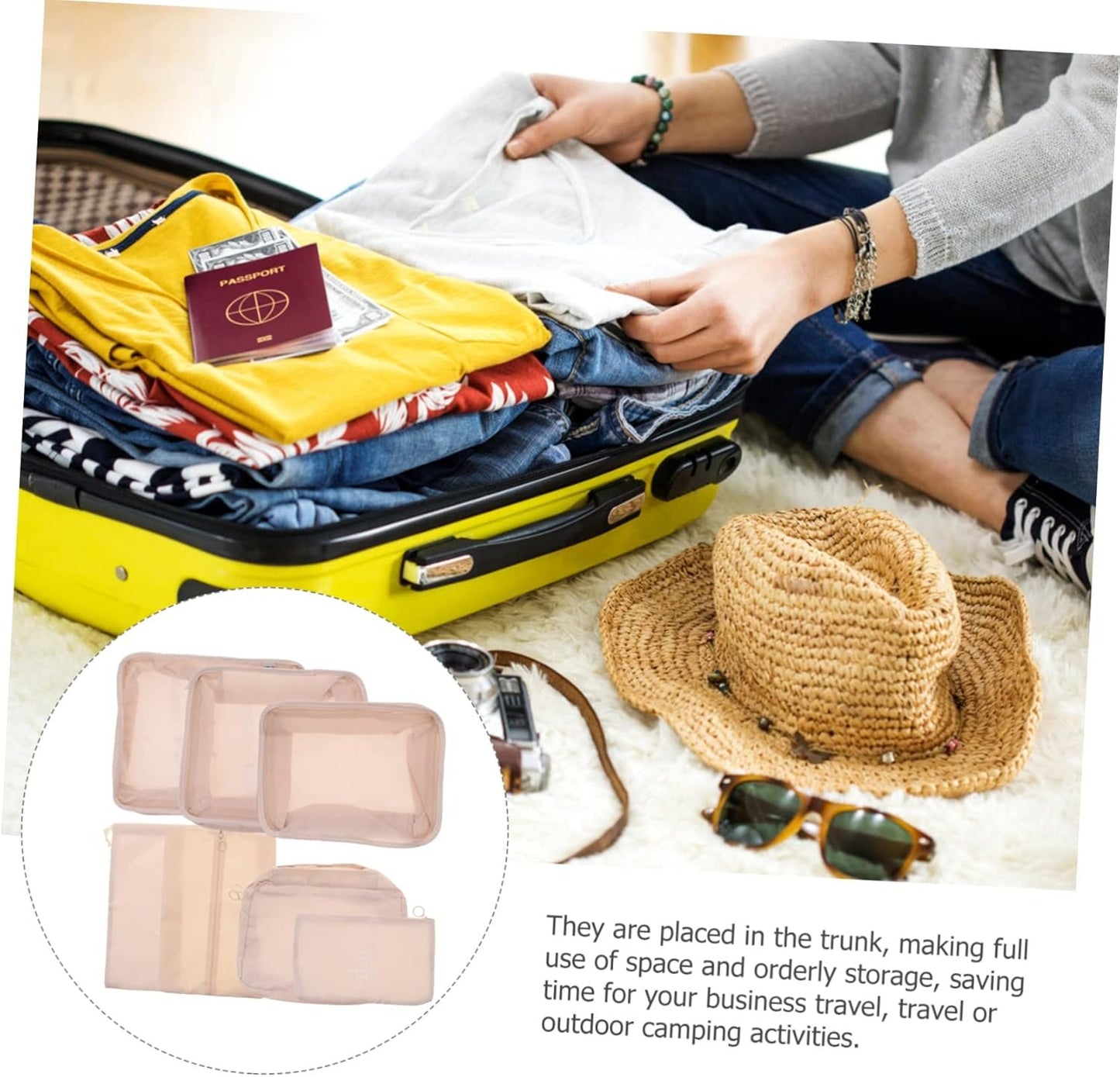 Healeved 1 Set Traveling Packing Organizers Storage Bags for Efficient Luggage Organization Durable for