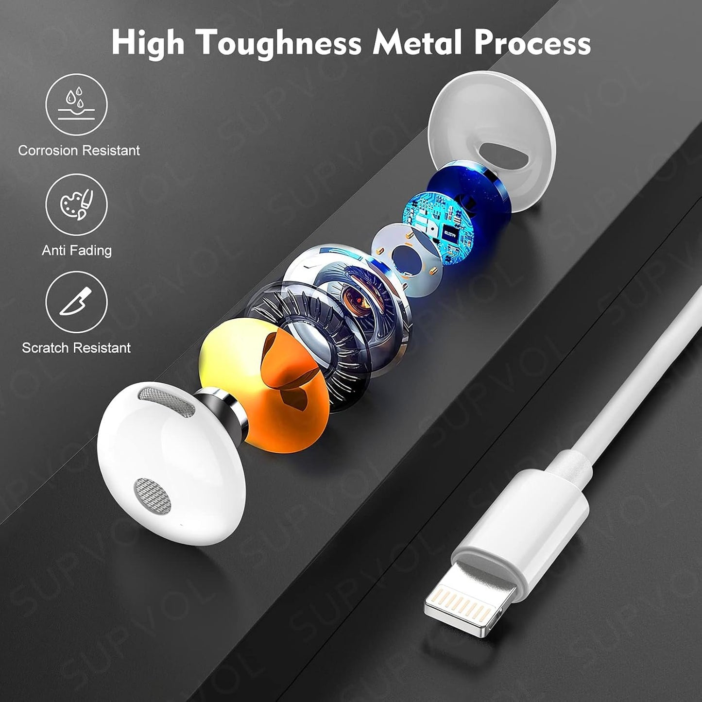 Apple Earbuds 2Pack with Lightning Connector [Apple MFi Certified] iPhone Wired Earphones Headphones for iPhone 14/13/12/11/SE/X/XR/XS (White)