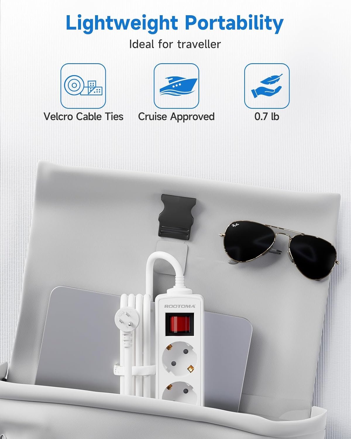 Adapter Europe to Canada, Adaptateur Prise Europe Canada, 3 AC Outlets for European Electronic Devices, Travel from France, Italy, Spain, Germany,13A/3250W