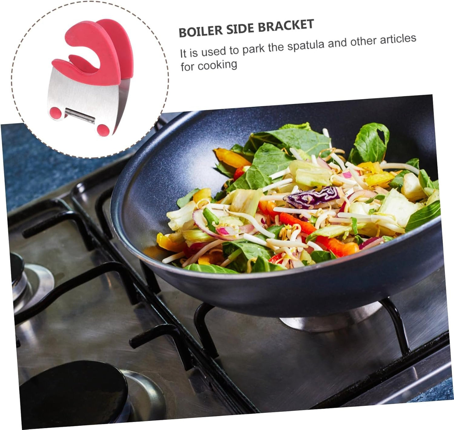 BESPORTBLE 2 Pezzi Porta Utensili in Acciaio Inox con Clip per Cucchiaio - Gadget Pratico per Ristorante e Casa - Rosso Ideale per Organizzare La Tua Cucina