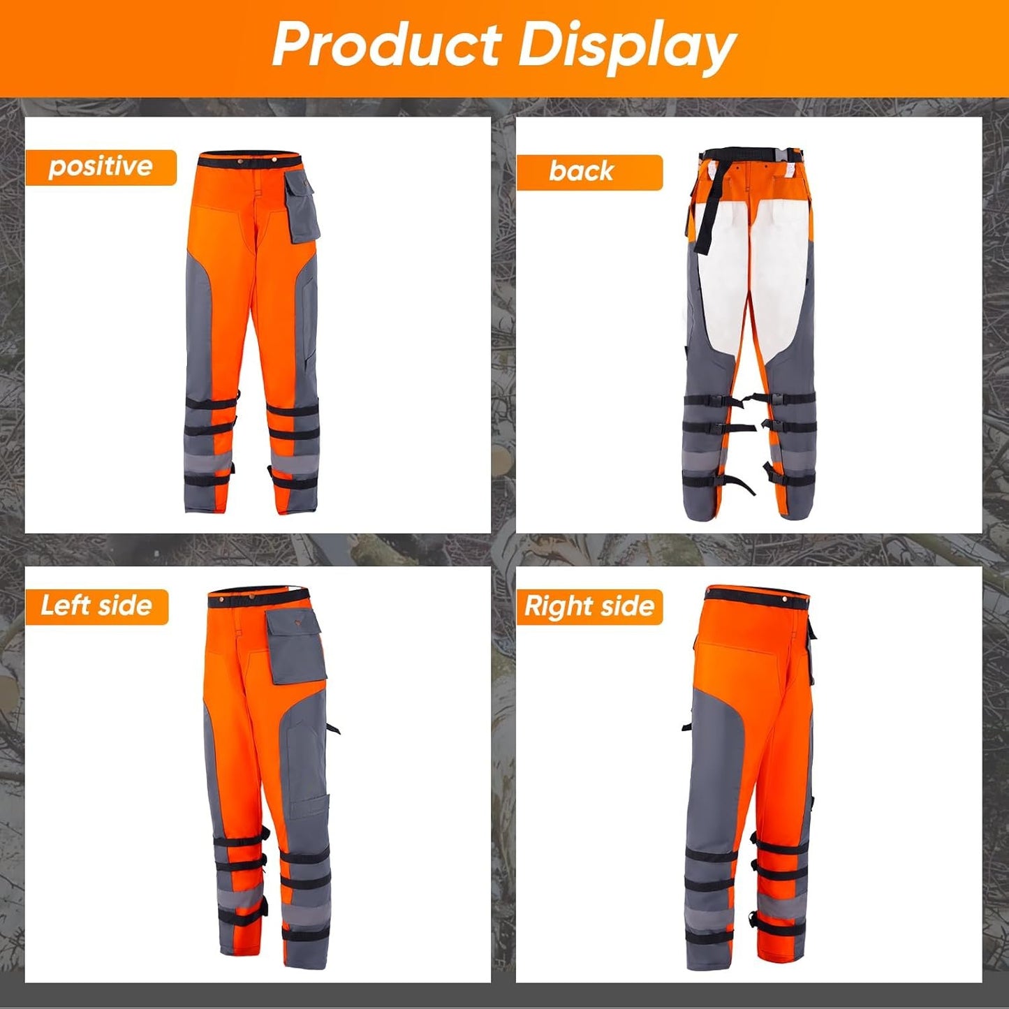 Chainsaw Apron Safety Pants, Chainsaw Work Pants - Safety Protection, Wear and Tear Resistant, Comfortable Fit, Outdoor Logging Protective Pants L