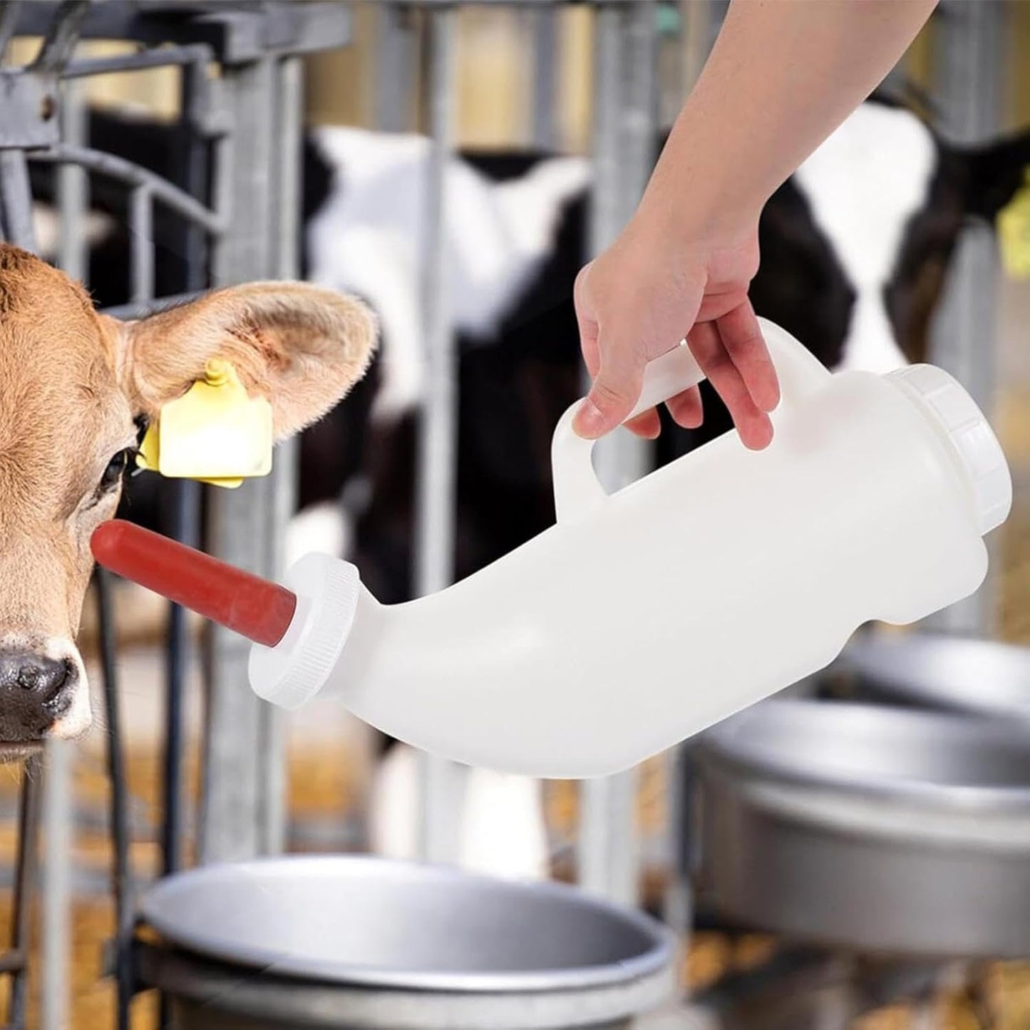 Calf Milk Bottle,Reusable Cow Baby Bottle Goat Milk Bottle - Ergonomic Sheep Nursing Bottle Lamb Milk Drinking Feeders for Livestock Calves Lambs