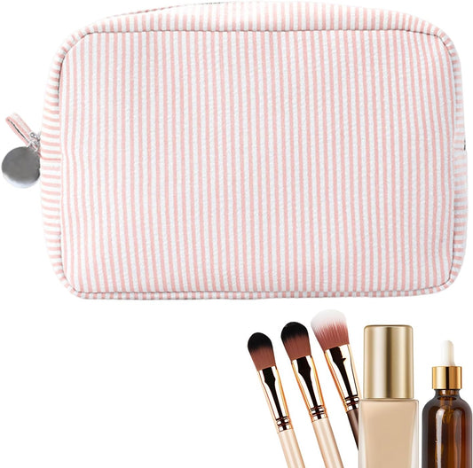 Travel Makeup Bag, Large Capacity Toiletry Bag, Polyester Portable Pouch, Durable Material, Secure Zipper, Lightweight Design, Water Resistant, Perfect for Gym, Beach, 8.66x5.91x3.54 inches