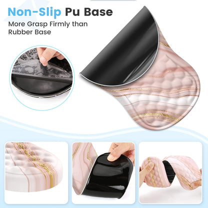 HAOCOO Keyboard Wrist Rest, Ergonomic Mouse Pad with Wrist Rest, 3 in 1 Keyboard and Mouse pad with Coaster Set, Memory Foam Wrist Support, Non-Slip PU Base for Home Office, Rose Gold Pink