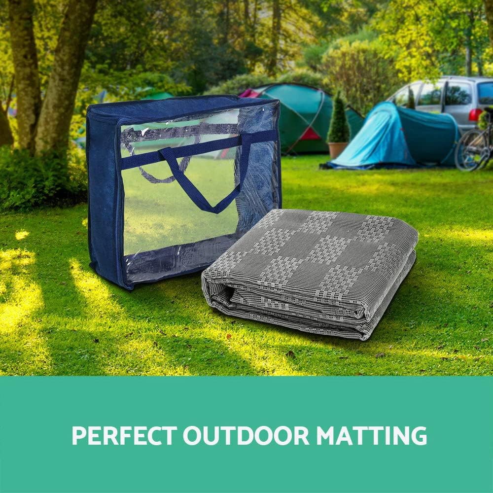 Weisshorn 6 x 2.5m Picnic Blanket, Floor Mat Outdoor Picnics Rug Camping Tarp Caravan Mesh Mats Annex Matting Ground Sheet for Hiking Travel Beach Garden, Heavy Duty UV Treated with Carry Bag Grey