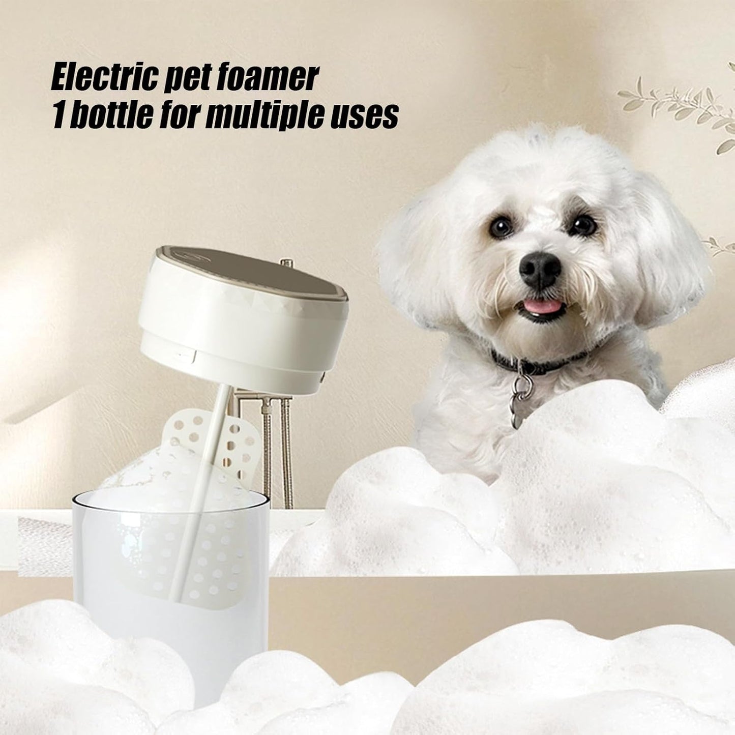 Automatic Soap Dispenser Foam, Puppy Dispenser, Pet Bathing, Multi-Purpose Kitchen Cleaner Frother, Touchless for Toilet Cleaning, Grooming Shower Gel Foamer, Easy Refill