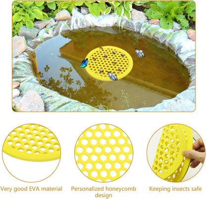 4Pcs Round Bee Feeder Bee Watering Station, Butterfly Drinking Station for Garden, Bee Feeders for Outside, Cups for Garden Bath Suitable for Bee Feeding, Outdoor Garden Decoration