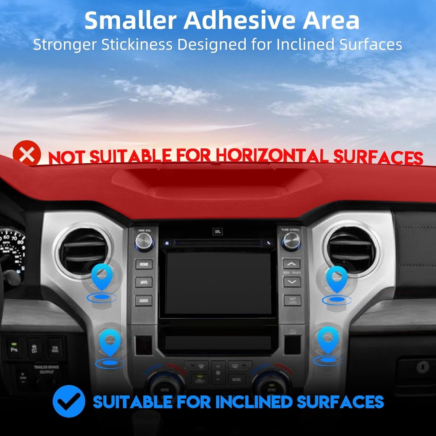 pop-tech for MagSafe Car Mount Dashboard, [Upgrade Adhesive] Universal Magnetic Phone Holder for Car Dash, Strong Magnets Cell Phone Holder Inclined Fit for iPhone 16 Pro Max 15 14 13 12 Series