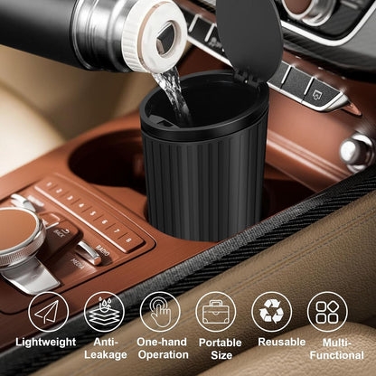 KILDOWS Car Rubbish Bin, Mini Dustbin with Black Lid Waterproof Portable Bin with 4 Rolls Garbage Bags Interior Accessories for Car Office Home