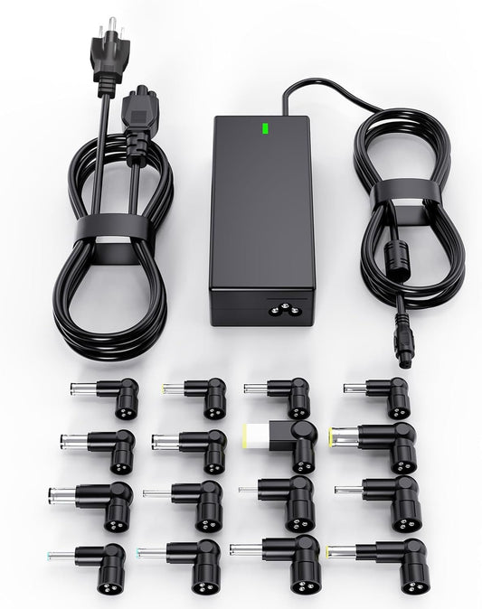 90W Universal AC Adapter Laptop Charger, Replacement for HP Acer Dell Asus Lenovo IBM Toshiba Samsung Sony Fujitsu Gateway Laptop Ultrabook Chromebook Power Cord with 16 Plugs