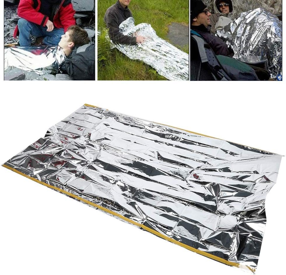 Emergency Foil Blanket, Emergency Tent Blanket Sleeping Bag Outdoor Survival Reflective Shelter Survival Reflective Thermal Blanket for Outdoors, Hiking, Survival