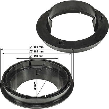 tomzz Audio 2854-002 Speaker Adapter Rings Brackets Adapters Suitable for Suzuki Swift Splash SX 4 Opel Agila B 165mm Din Speaker