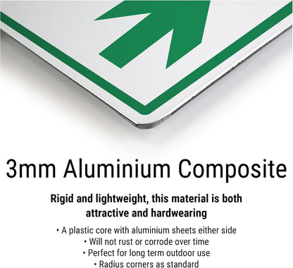 Segnale di sicurezza con scritta "V Safety Notice In The Interest Of Health And Safety" - Grande paesaggio 400 x 300 mm – 3 mm in alluminio composito