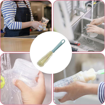 Water Bottle Brush, Short Handle Spiral Cup Brush Cleaner, Multipurpose Portable Scrubber, Compact Non-Scratch Cleaning Tool, Ideal for Tumblers, Glasses, Flasks, Mugs, Containers