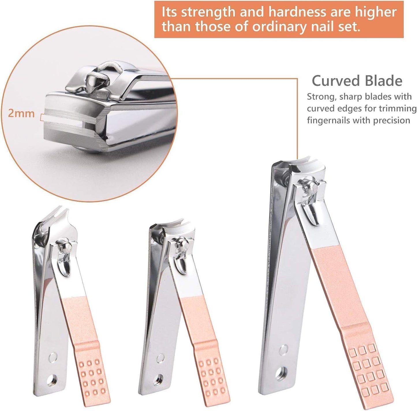 Nail Clippers 18 pcs Manicure Set Nail Scissors Cuticle Remover for Men Women Stainless Steel Nail Care Grooming Kit with Leather Case for Travel & Home