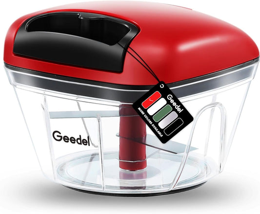 Geedel Manual Pull Vegetable Chopper, Hand Food Chopper Dicer for Kitchen, Easy Cleaning Garlic Onion Chopper for Vegetables, Fruits (500 ML)
