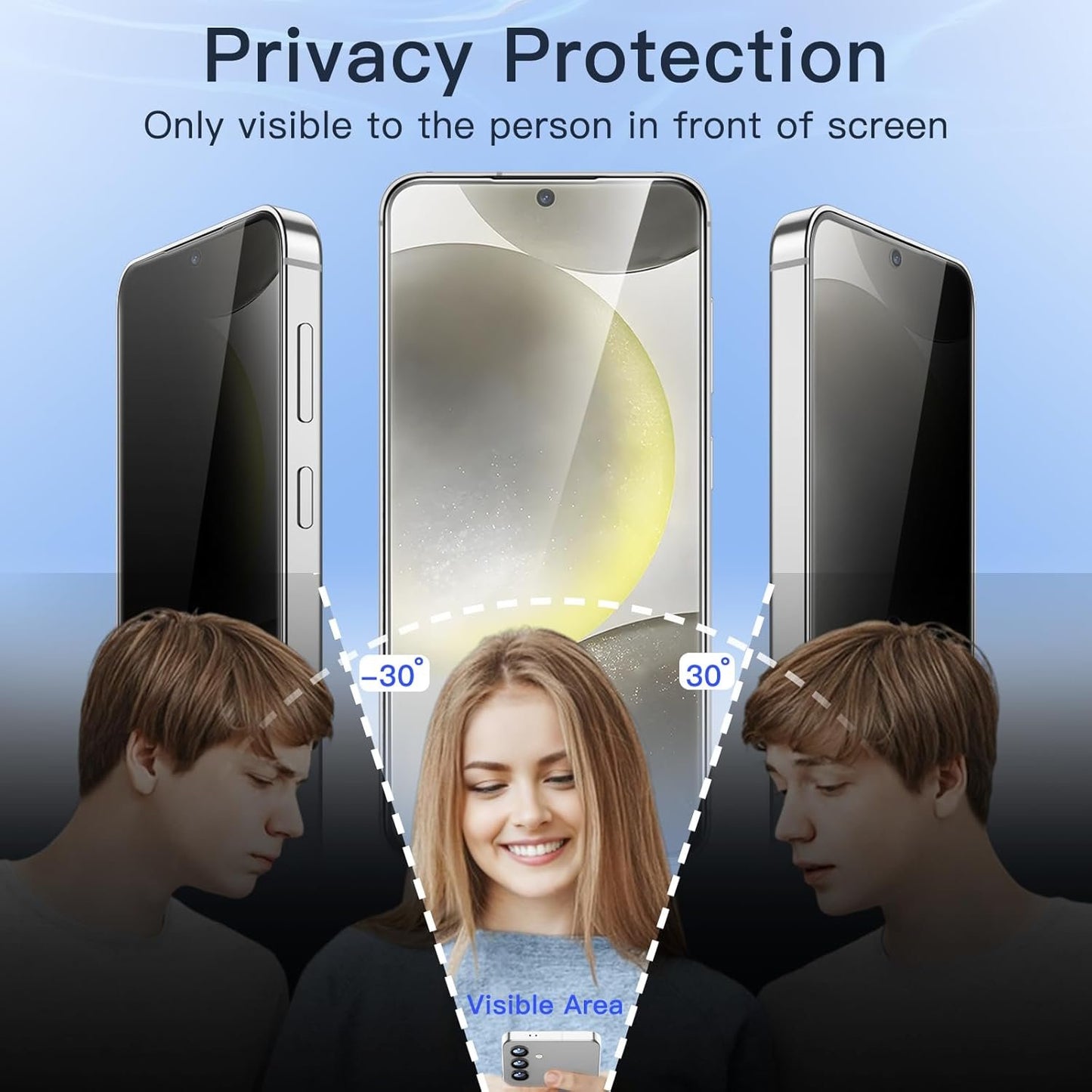 JETech Privacy Screen Protector for Samsung Galaxy S24+ / S24 Plus 5G 6.7-Inch, Anti-Spy Tempered Glass Film, Fingerprint ID Compatible, 2-Pack