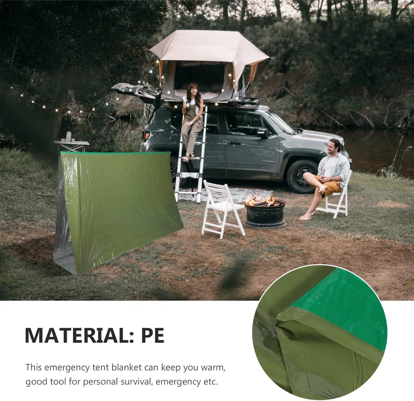 Outanaya Emergency Survival Shelter Tent Multi Functional Camping Tent Thermal Blanket for Hiking and Emergency Situations Lightweight Compact