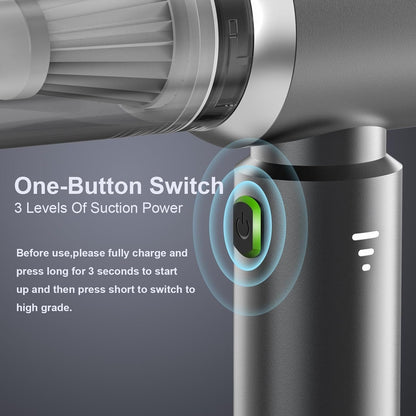 Powerful Wireless Vacuum Cleaner, 20000Pa 4 in 1 Portable Car Vacuum Cleaner, Vacuum Cleaner and Blower with Brushless Motor, USB C Mini Powerful Vacuum Cleaner for Car Home Office Household Hair (A)