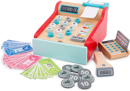 New Classic Toys Cash Register 10650 Red Cash Register Set