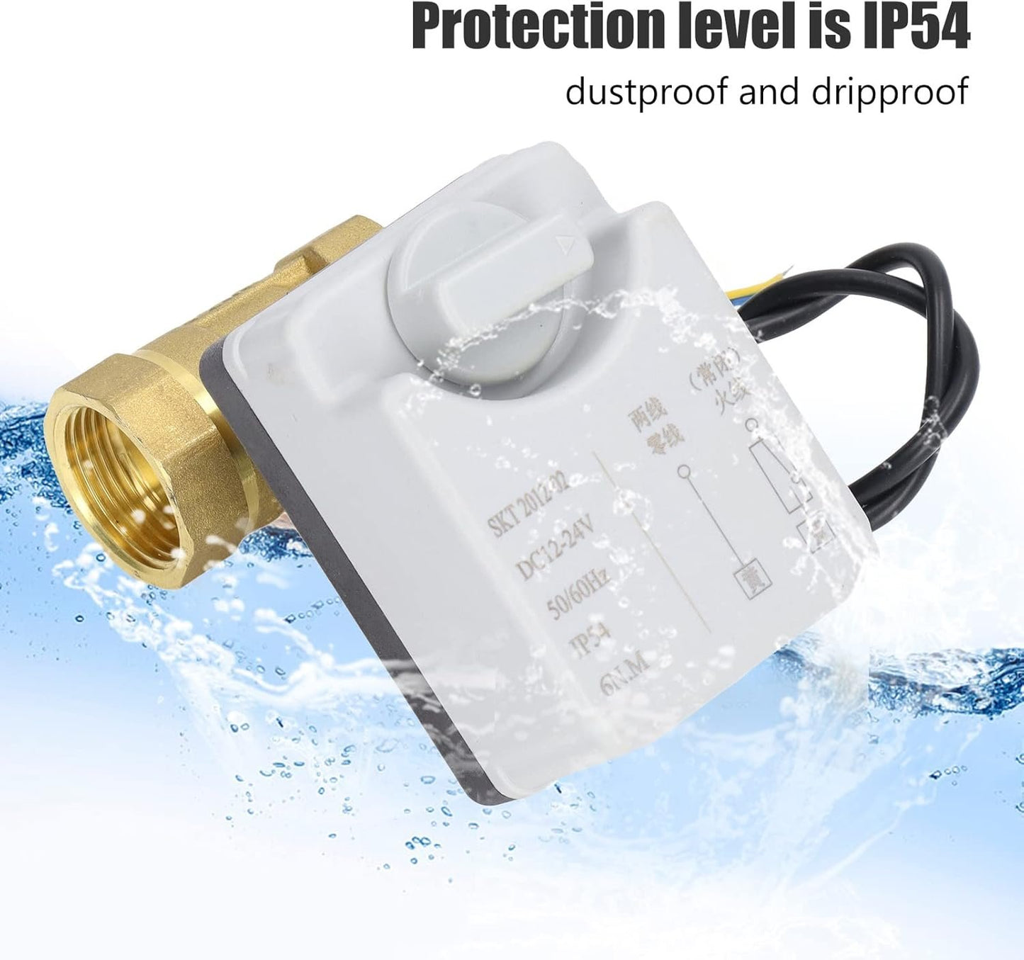 OKJHFD Efficiently Control Water Flow with Motorized Ball Valve - 2 Wire, 2 Way Normally Closed Dn25 Brass Abs - Dc 12vâ€‘24v Accessory for Home Automation