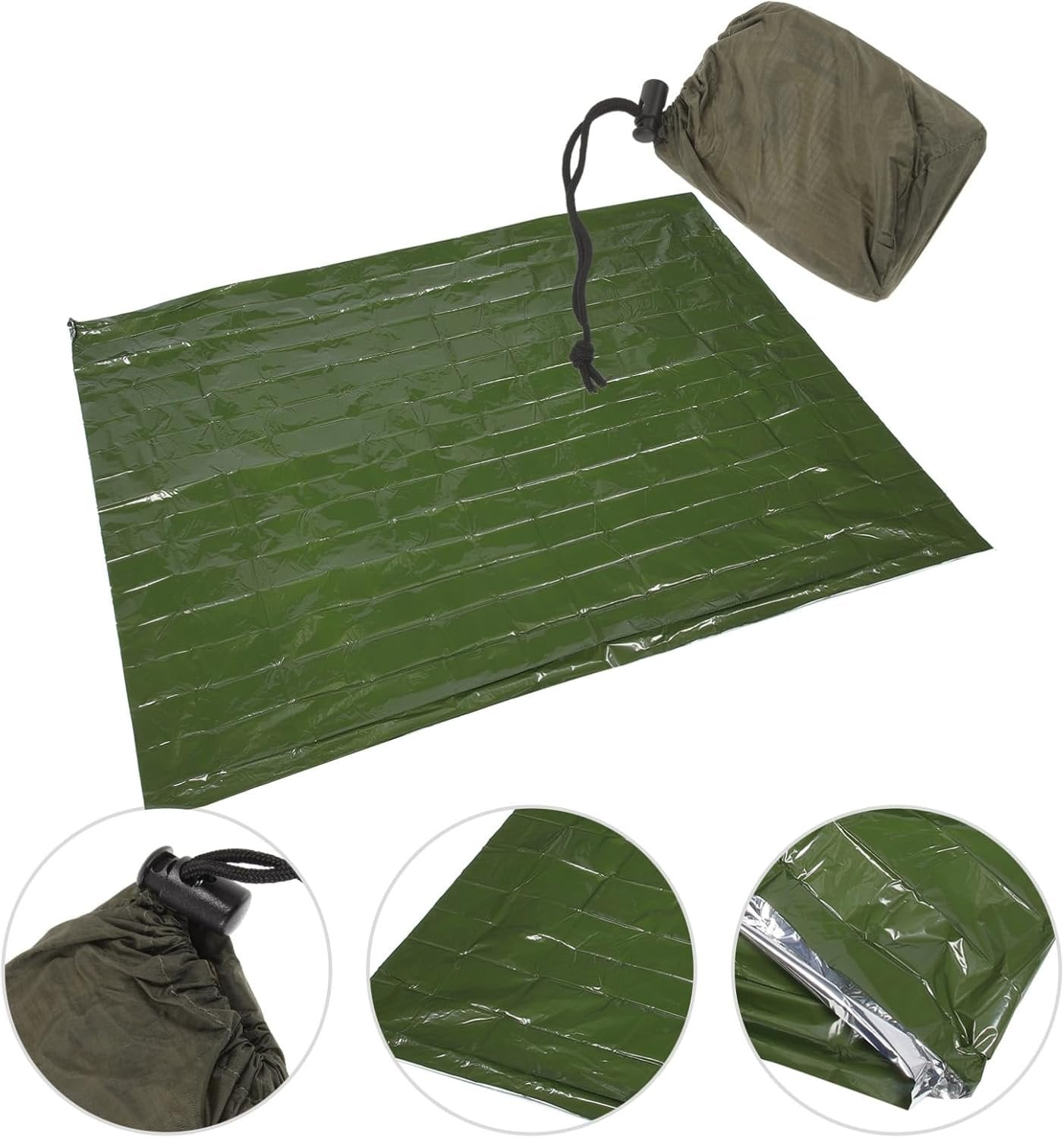 BESPORTBLE Outdoor Survival Blanket Aluminum Film Emergency Blanket Compact Lightweight Rainproof for Weather