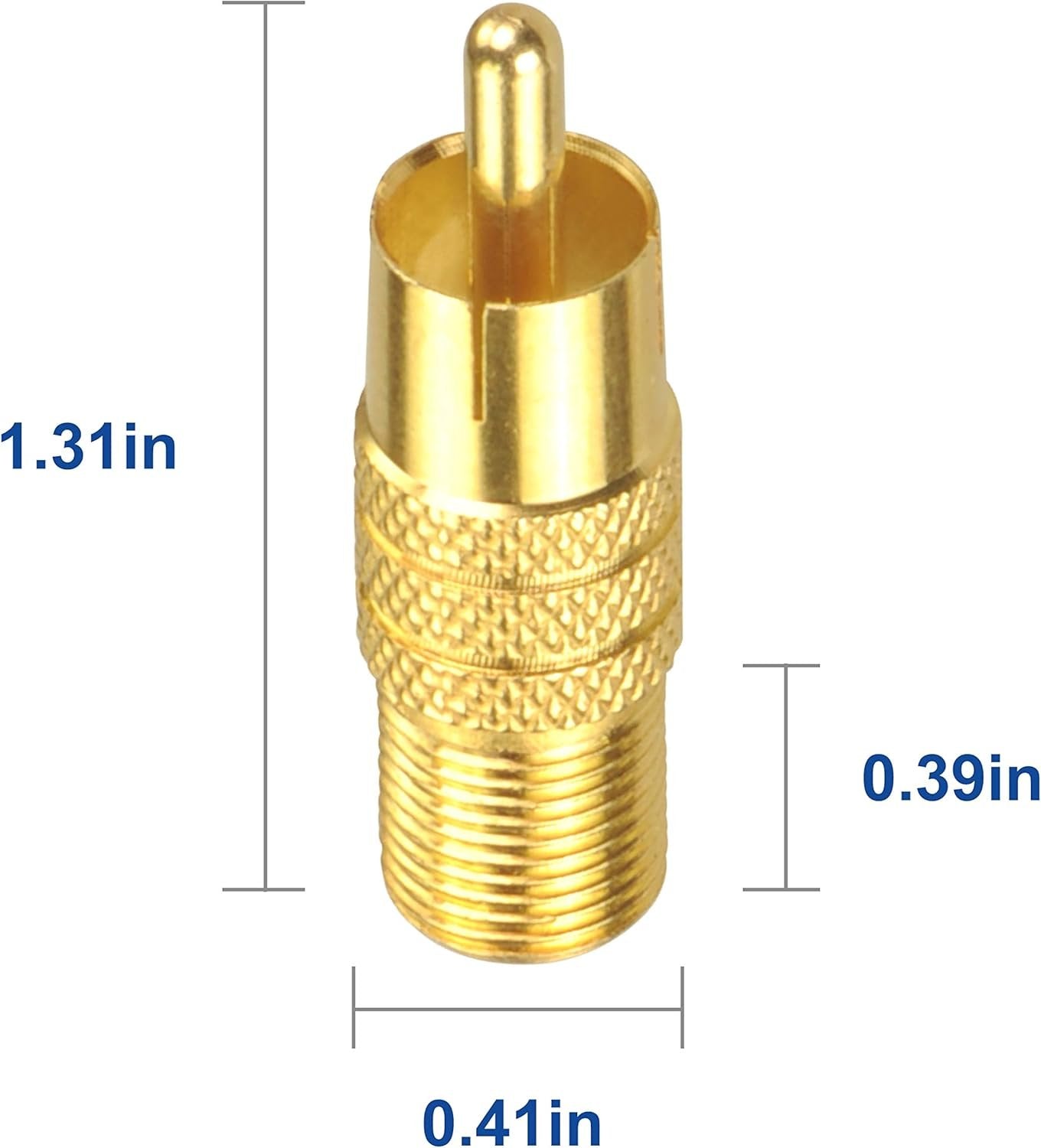 VCE 5-Pack F Type Female to RCA Male Coaxial Cable Audio Adapter Connector,Gold Plated