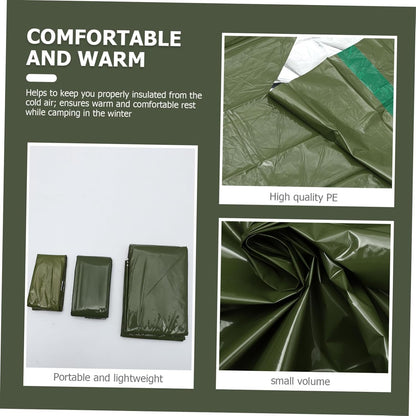 2pcs Emergency Tent Set Portable Emergency Blanket Survival Tent Warm Sleeping Bag Camping Tents Sleeping Pouch Carpas Pe Tear-Resistant Material Sleeping Pad Travel Outdoor