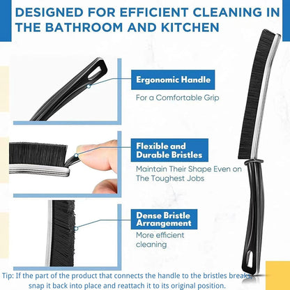 Hiyniaz 3Pcs Crevice Cleaning Brush Tool, Grout Brush Cleaning Supplies, Home Essentials, Bathroom Cleaning Brush Multifunctional Gap Scrub Hard Bristle Crevice Cleaning Brushes for Household Use